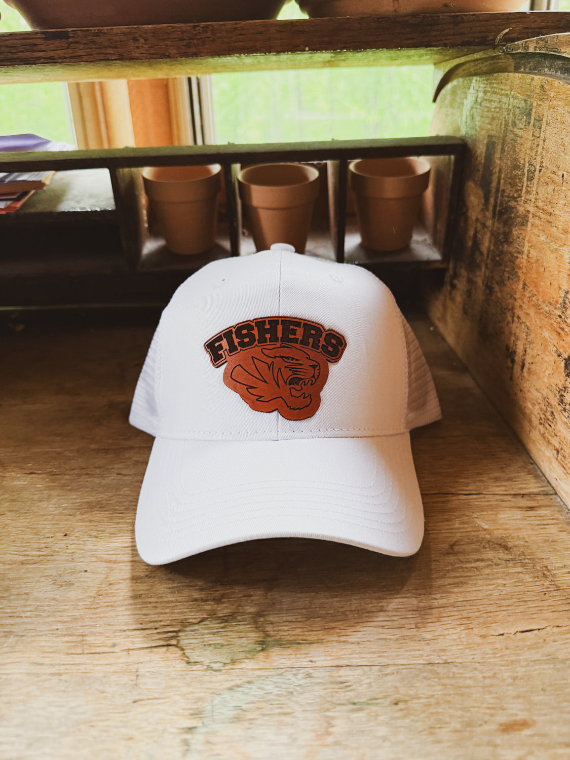 Fishers Tigers White Baseball Hat