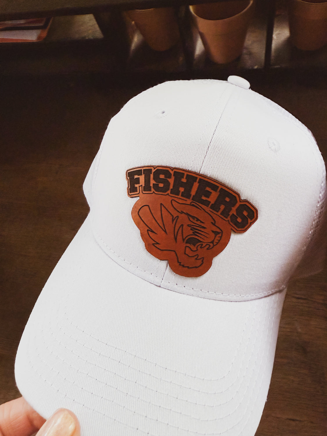 Fishers Tigers White Baseball Hat