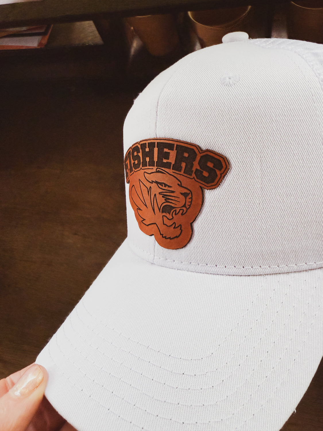 Fishers Tigers White Baseball Hat
