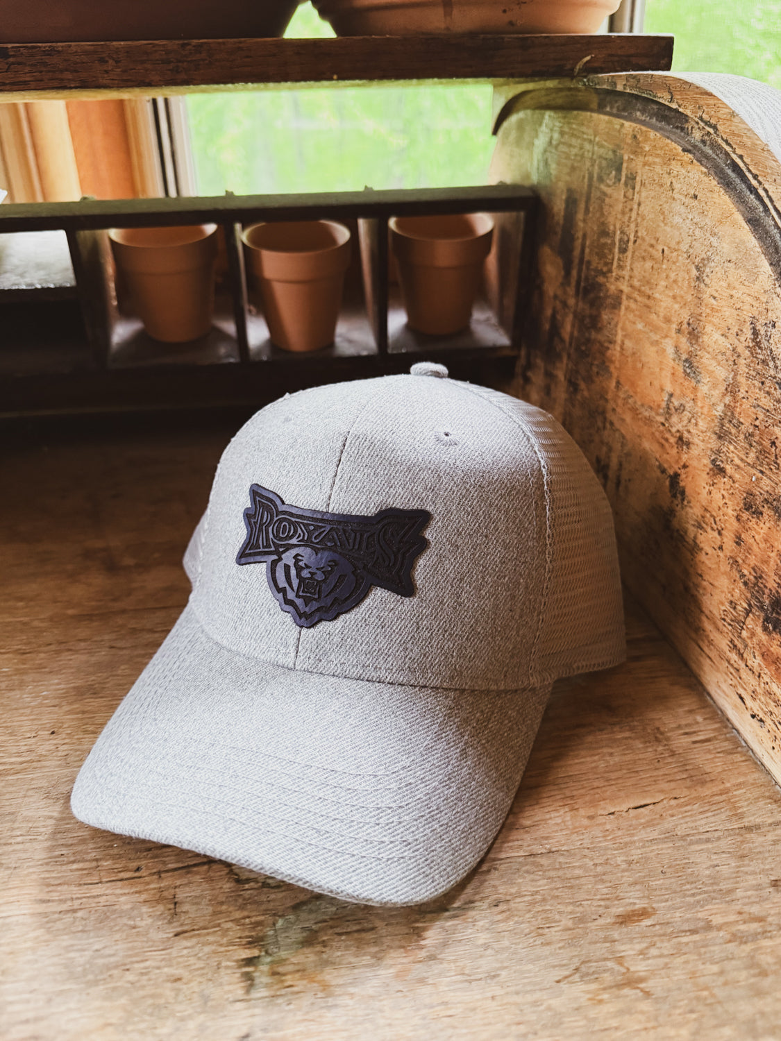 HSE Royals - Heather Gray Baseball Leather Patch Hat