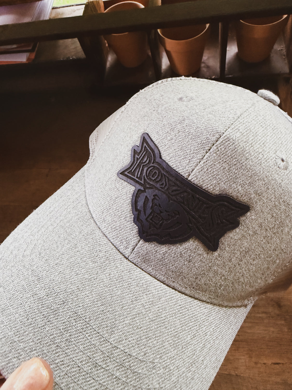 HSE Royals - Heather Gray Baseball Leather Patch Hat