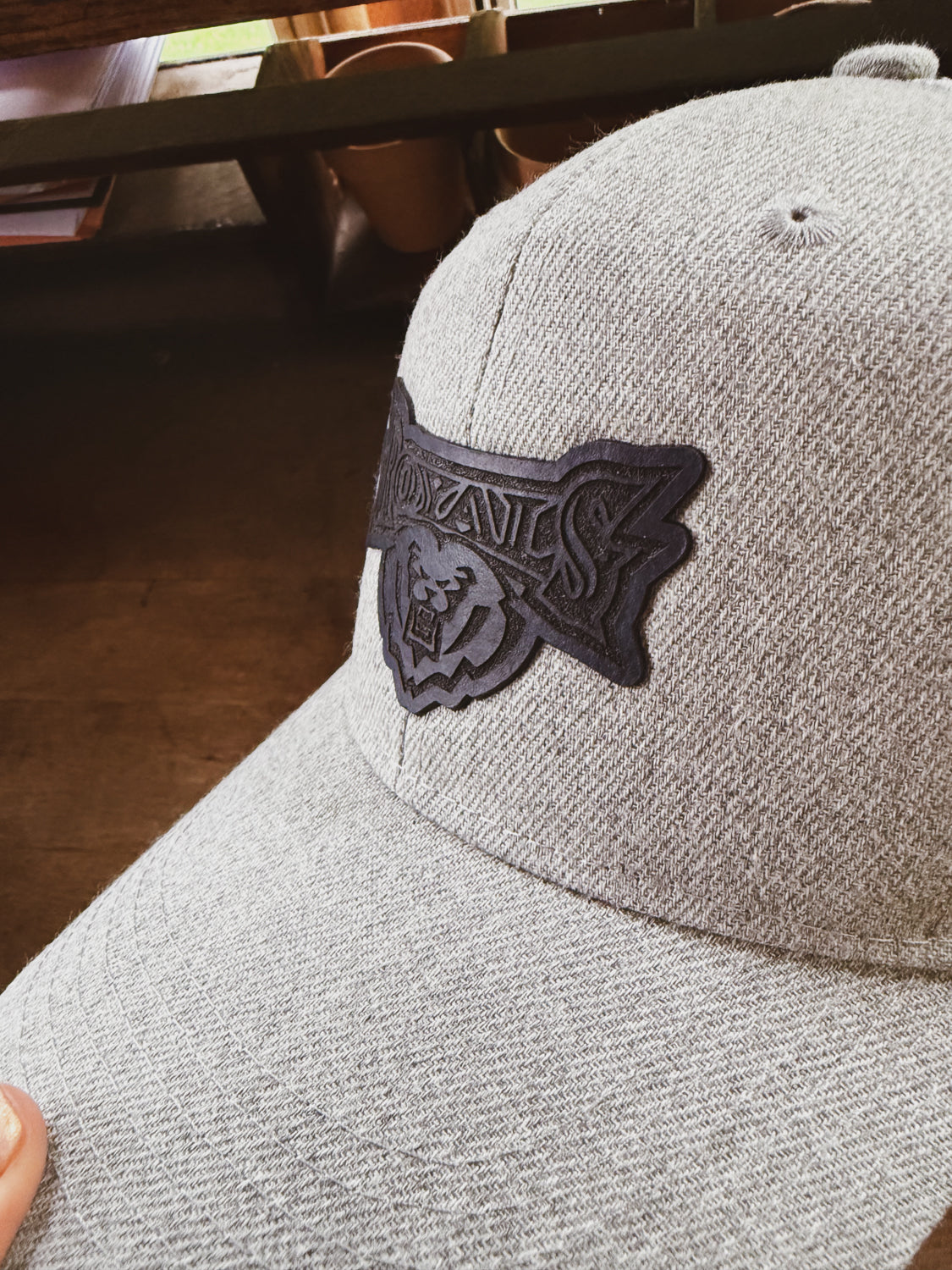 HSE Royals - Heather Gray Baseball Leather Patch Hat