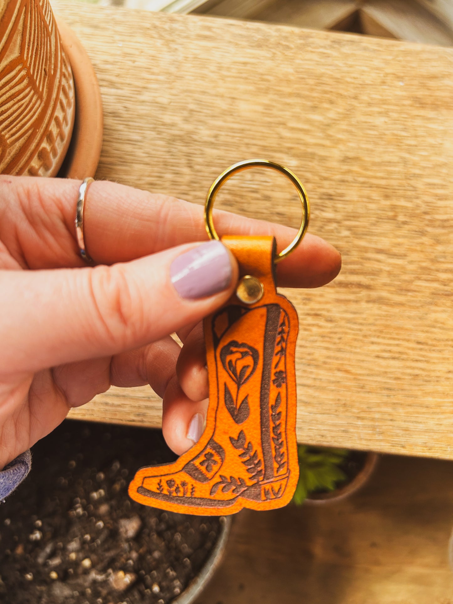 Cowgirl Boot Keychain