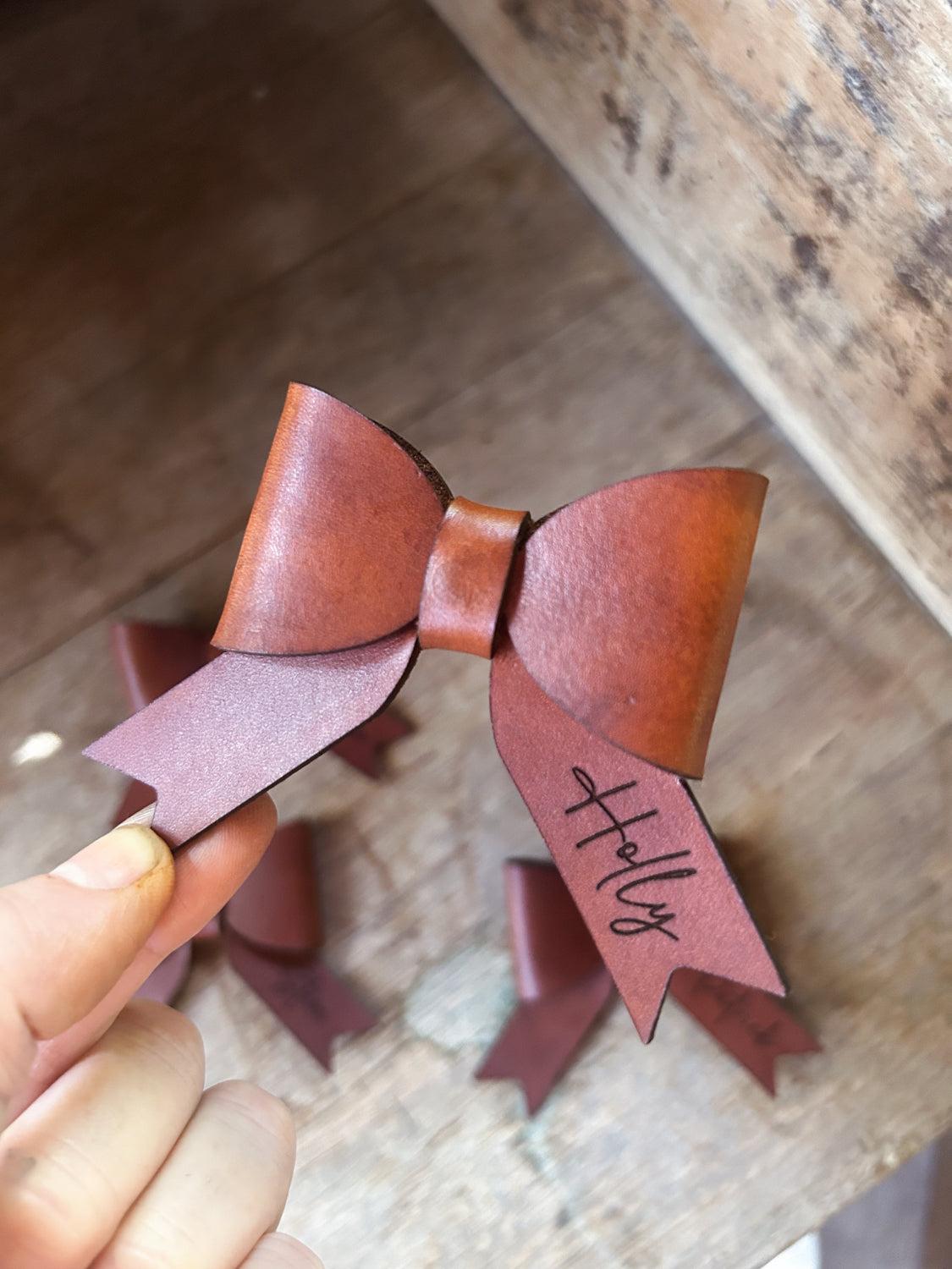 Leather Bow Ornament