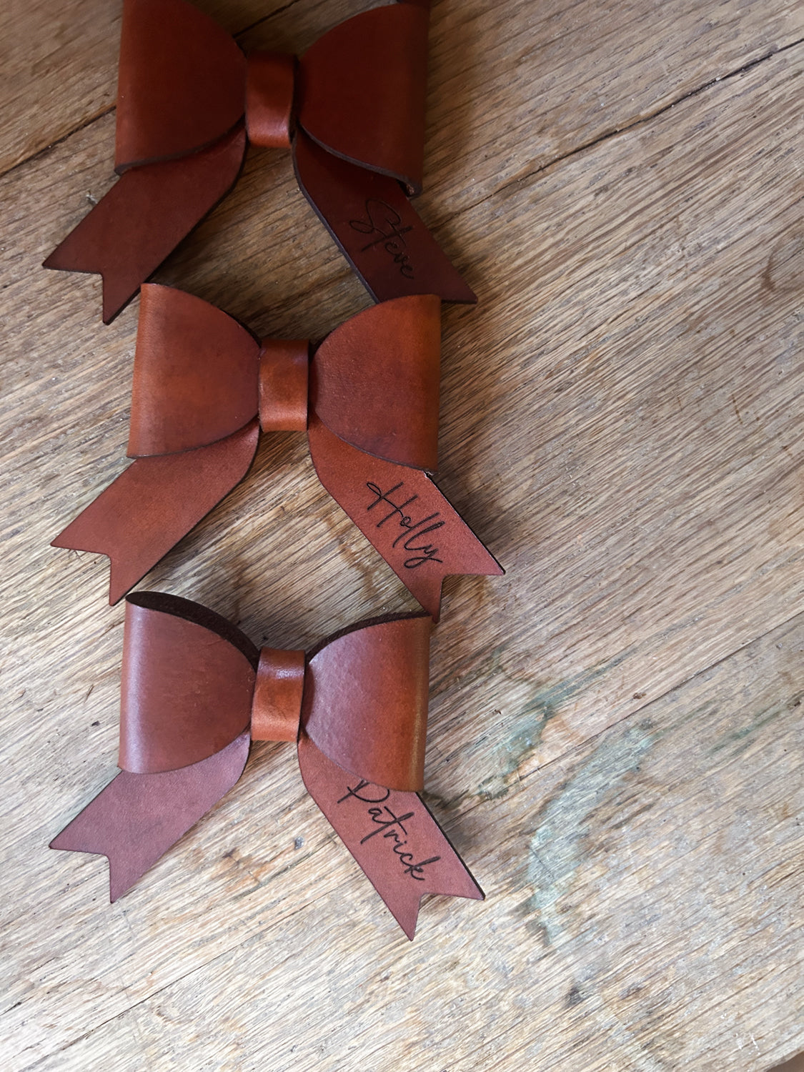 Leather Bow Keychain