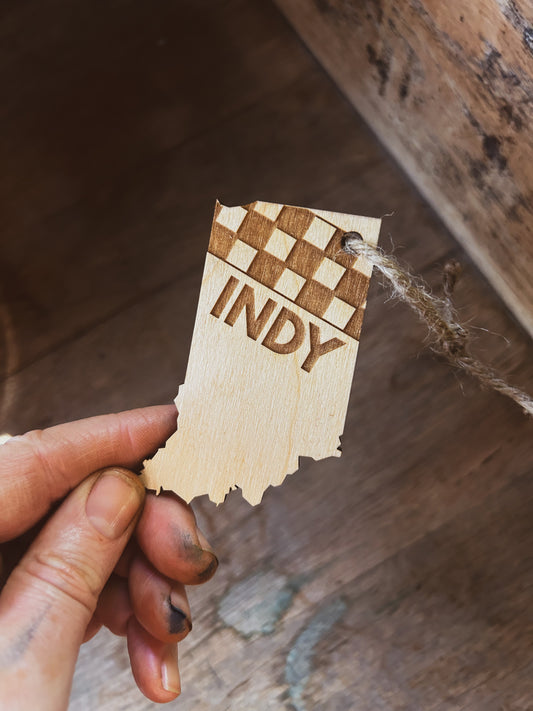 Indiana Racing Wooden Ornament
