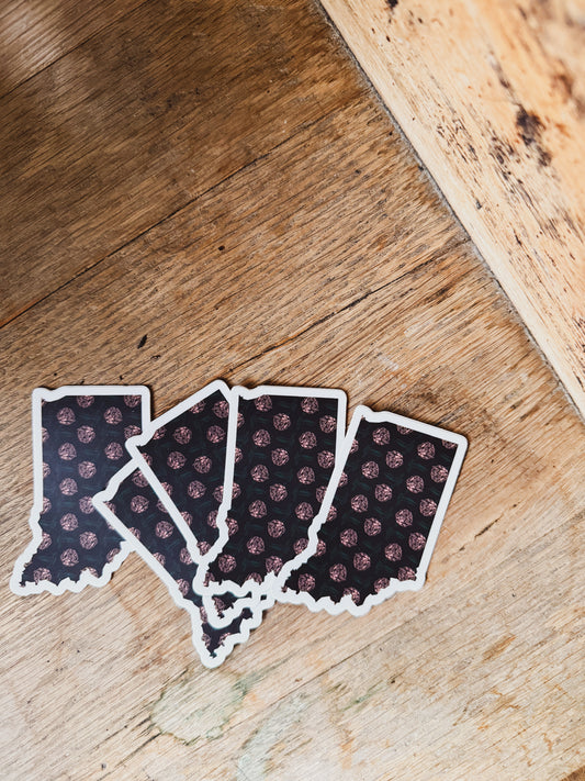 Indiana Sticker with Pink Flower Pattern