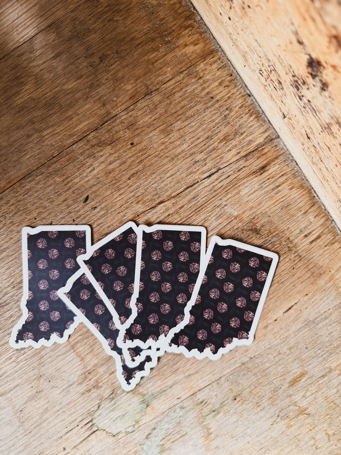 Indiana Sticker with Pink Flower Pattern