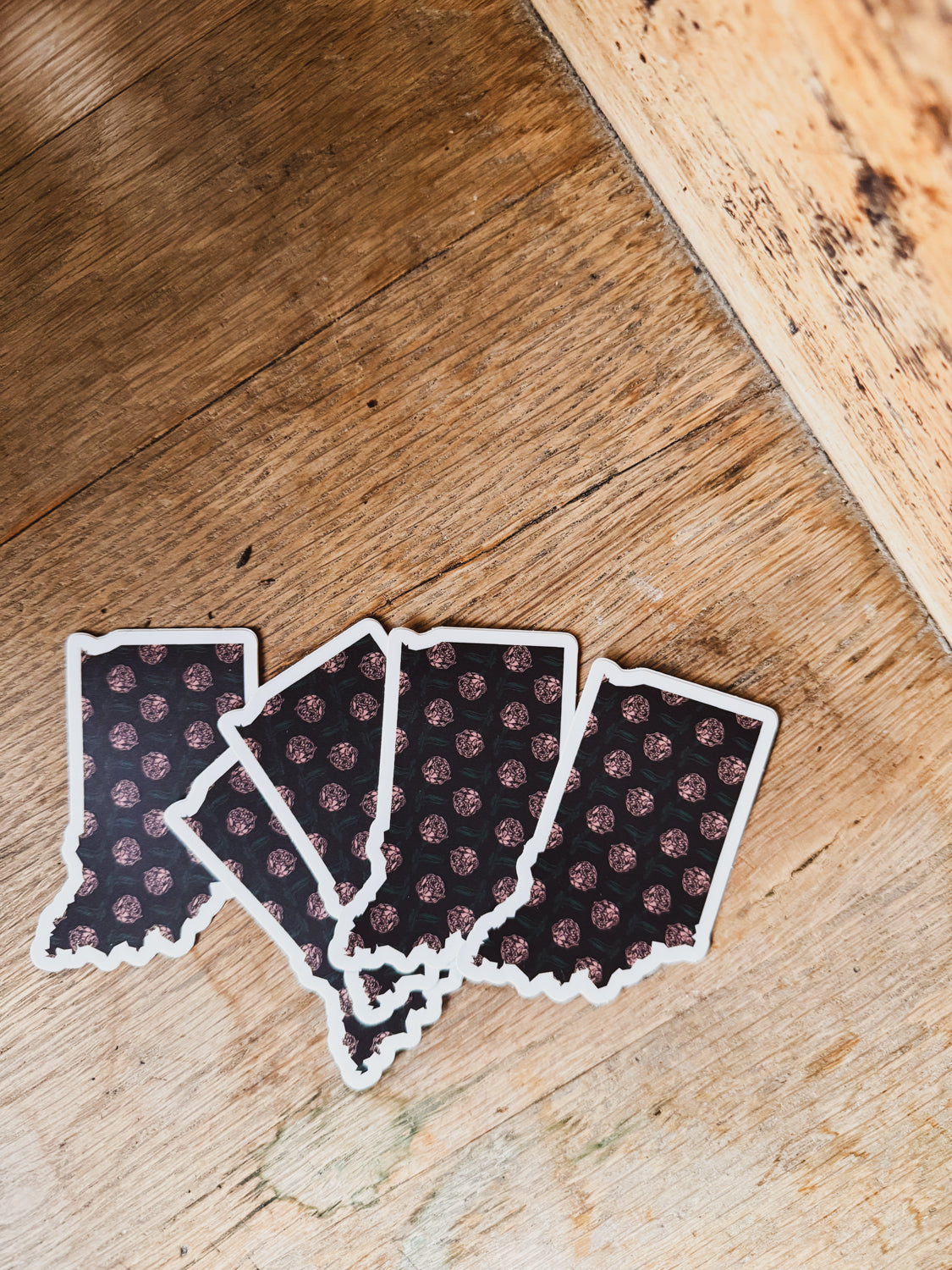 Indiana Sticker with Pink Flower Pattern