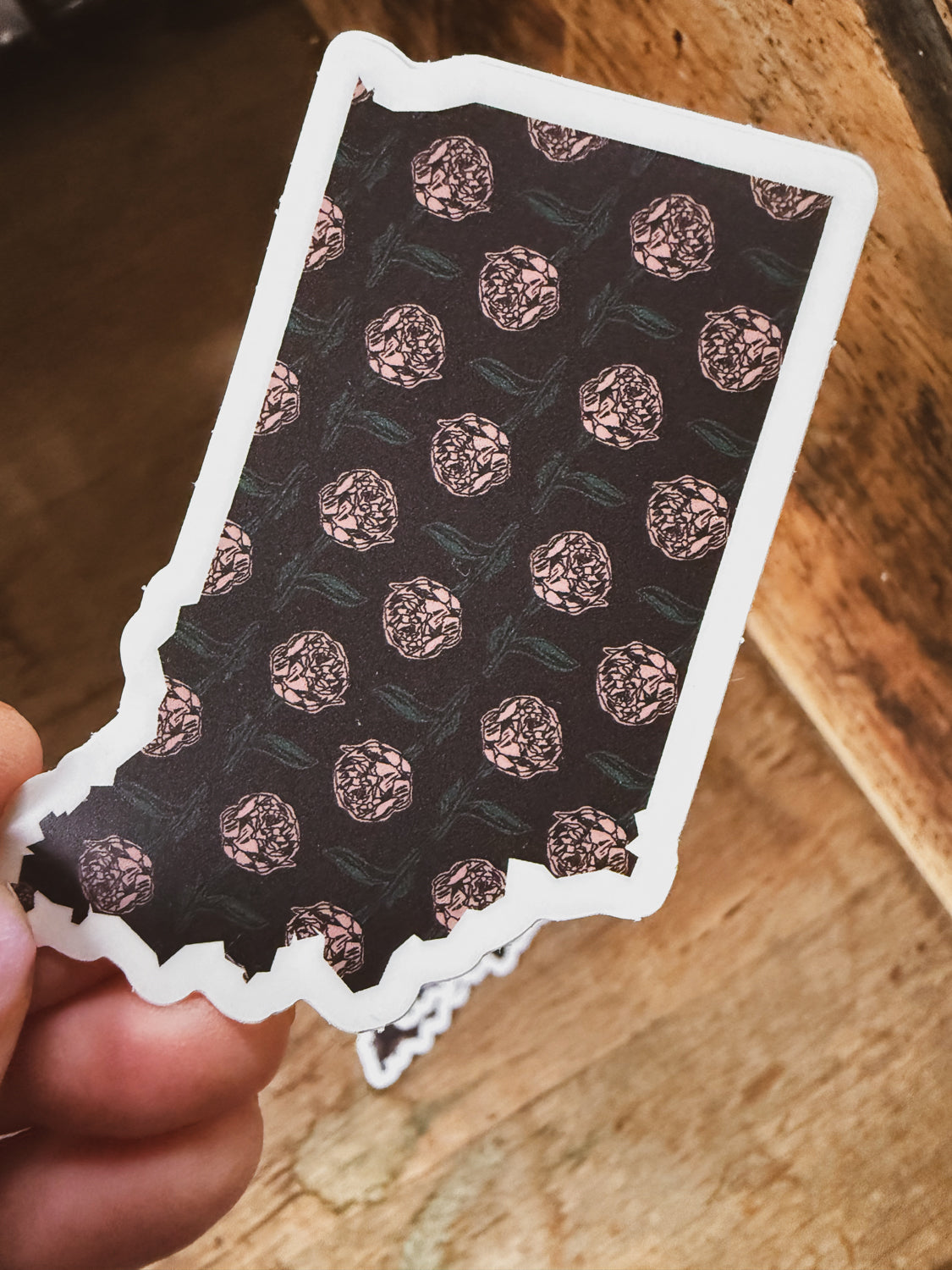 Indiana Sticker with Pink Flower Pattern