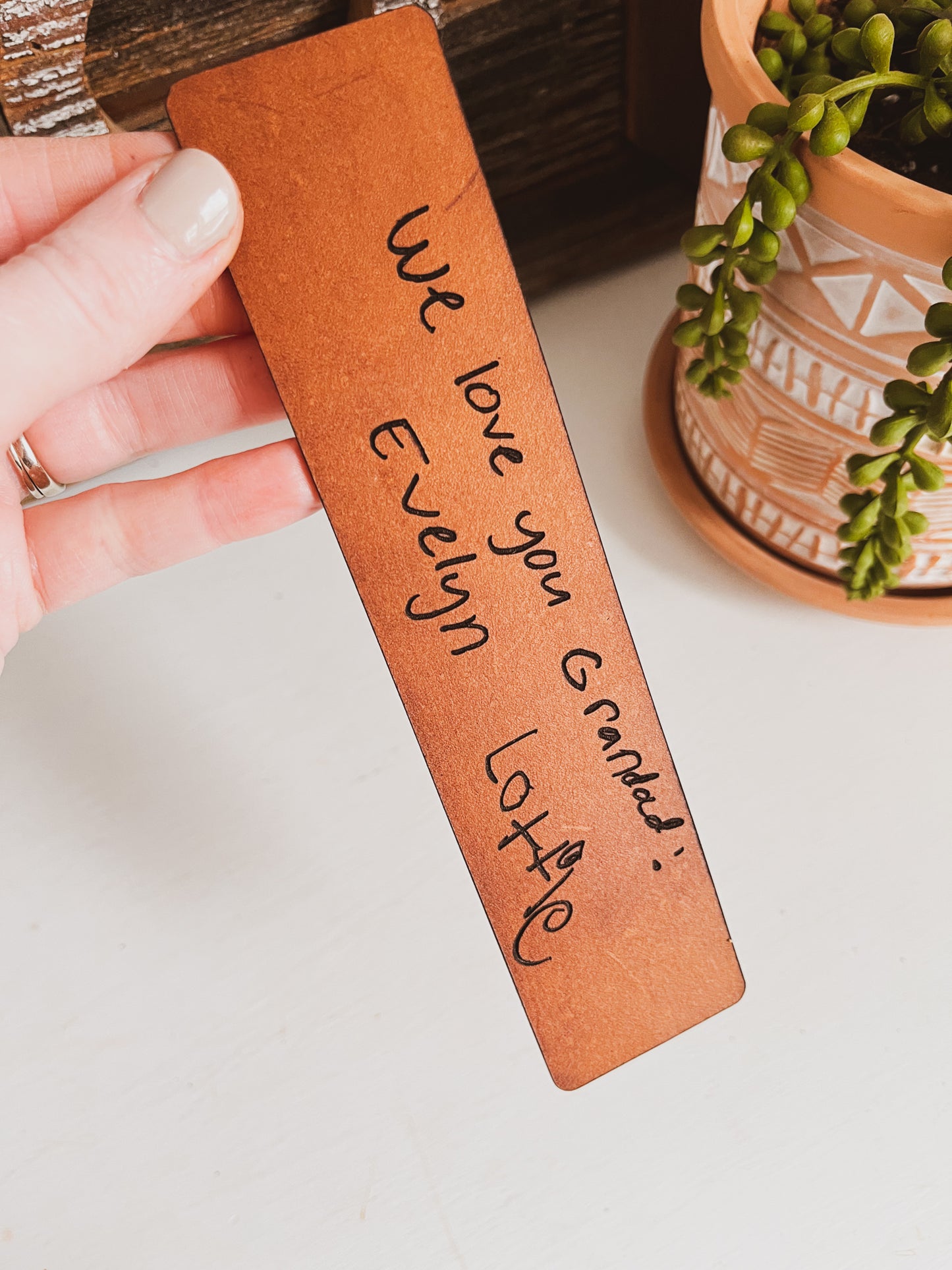 Grandparent Bookmark with Actual Handwriting