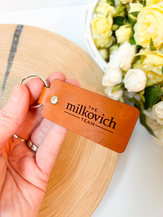 Rectangle Business Logo Keychain