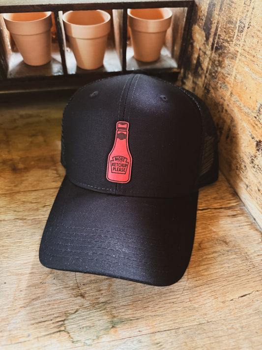 More Ketchup Hat – Red Leather Patch Edition