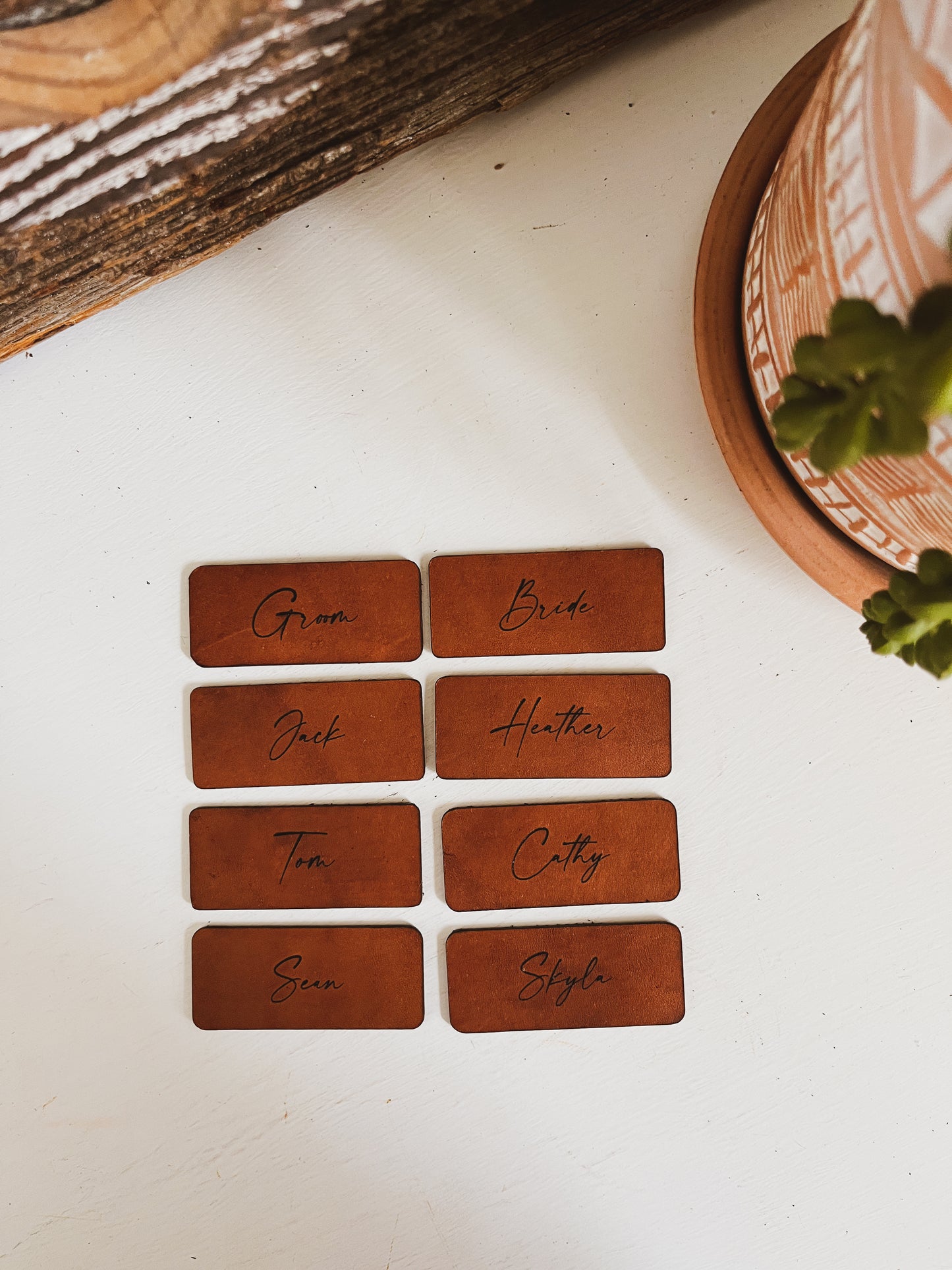 Copy of Leather Place Cards for Table Settings (Small)