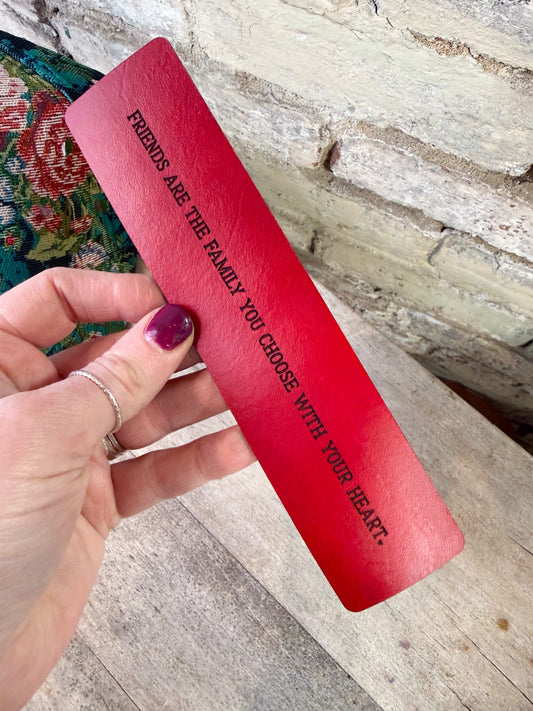 Leather Bookmark - Friendship Quote
