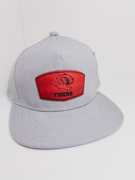 Fishers High School Tigers Rectangle Leather Patch Hat