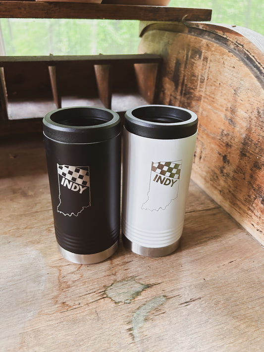 Indy Racing Stainless Can Koozie for Slim Cans