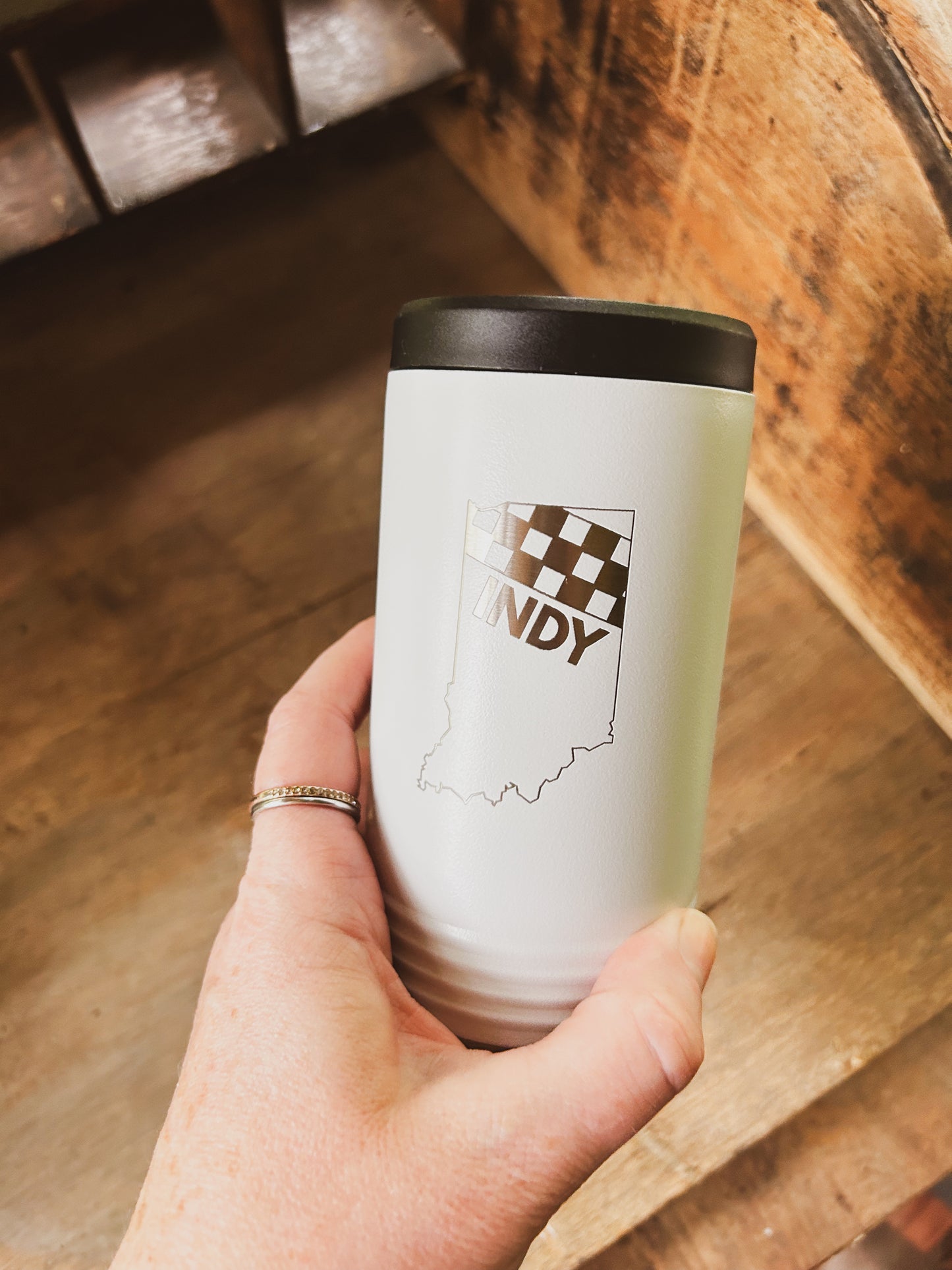 Indy Racing Stainless Can Koozie for Slim Cans