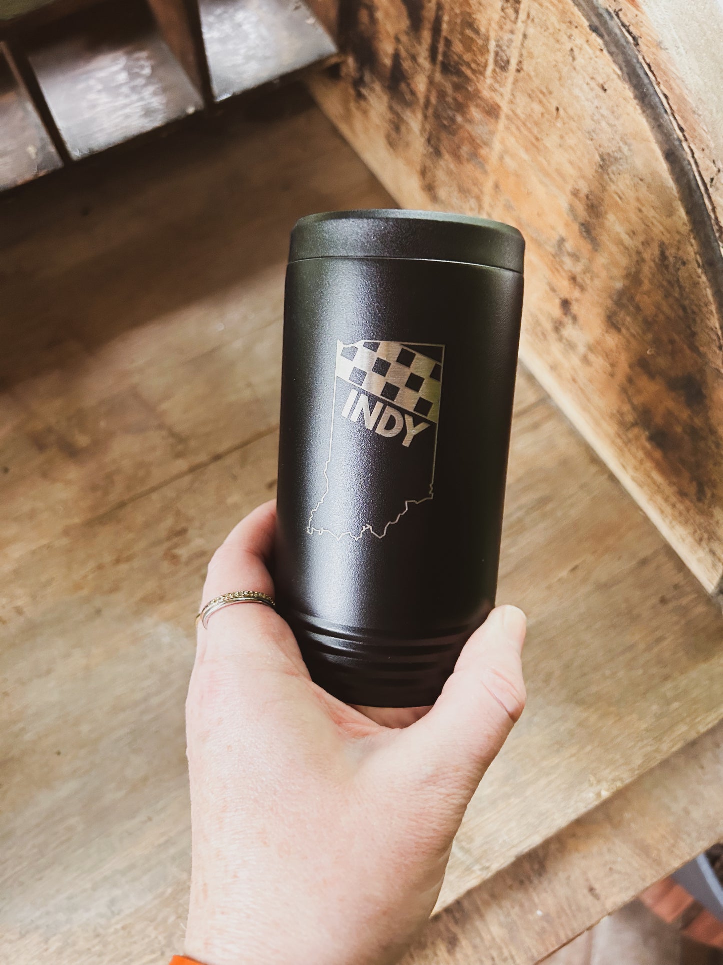 Indy Racing Stainless Can Koozie for Slim Cans