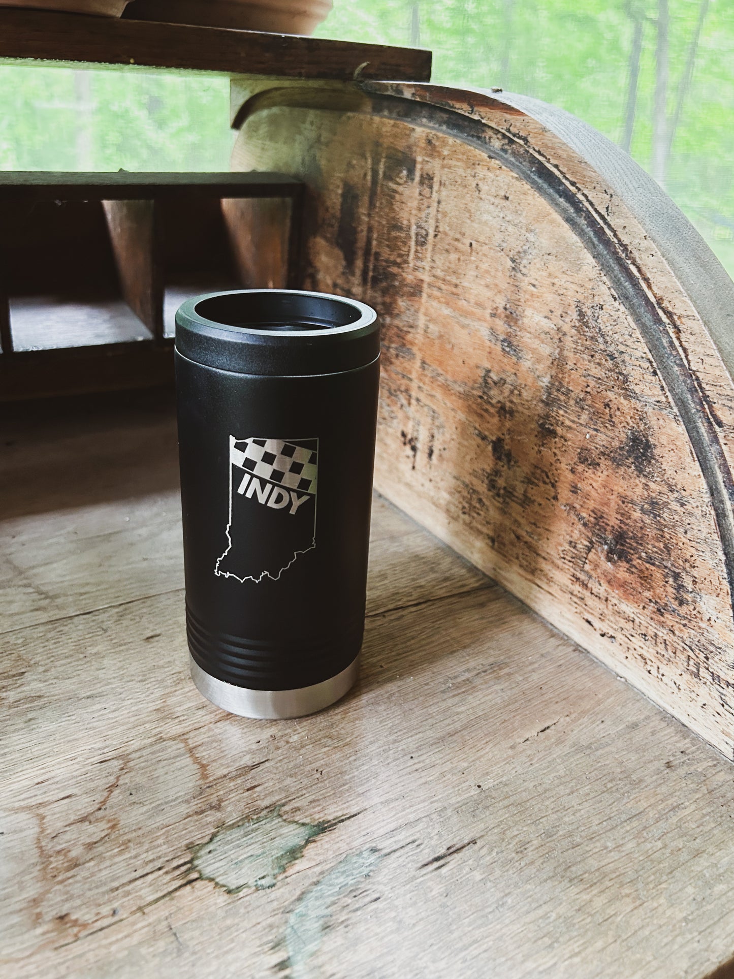 Indy Racing Stainless Can Koozie for Slim Cans
