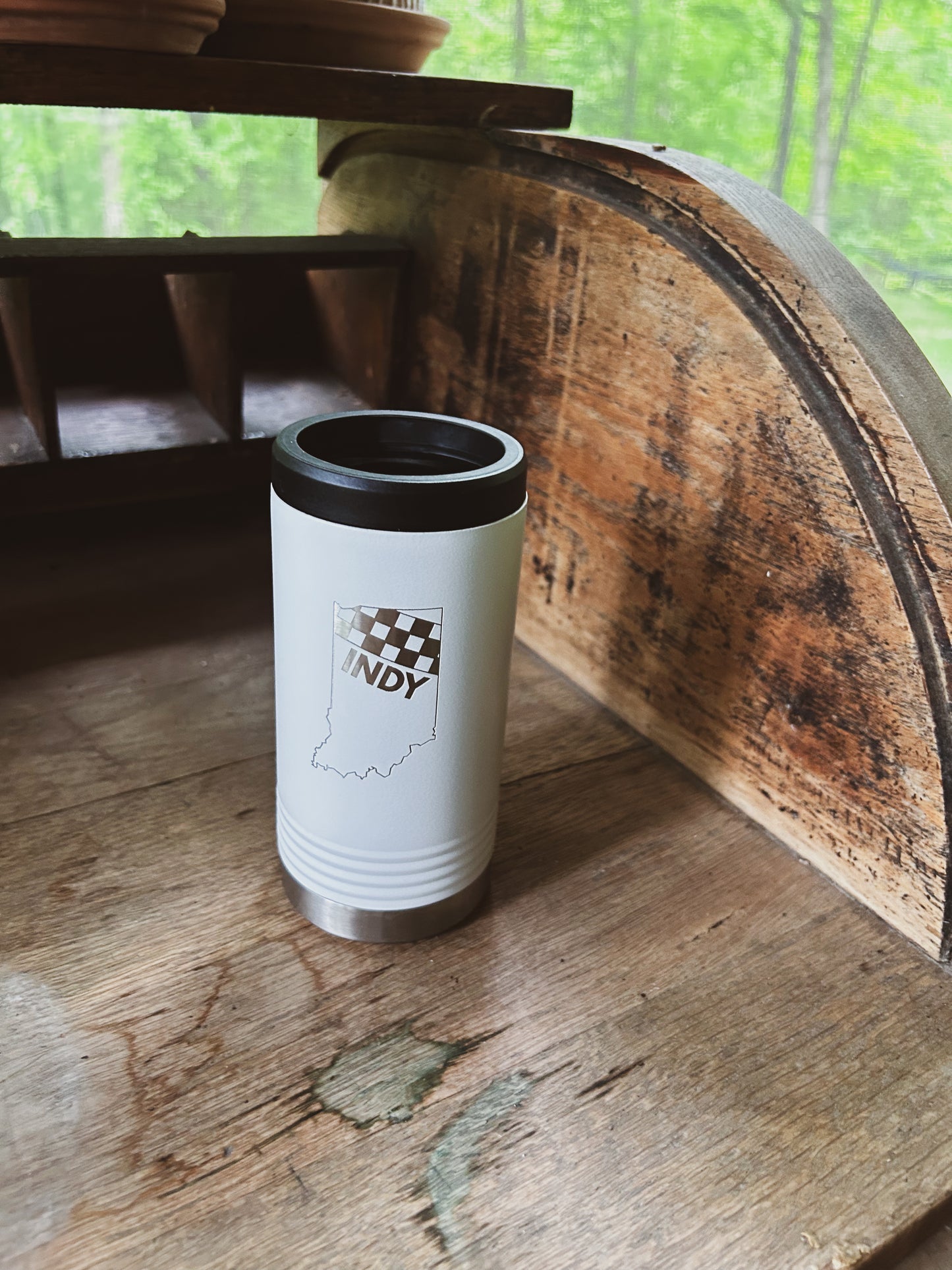 Indy Racing Stainless Can Koozie for Slim Cans