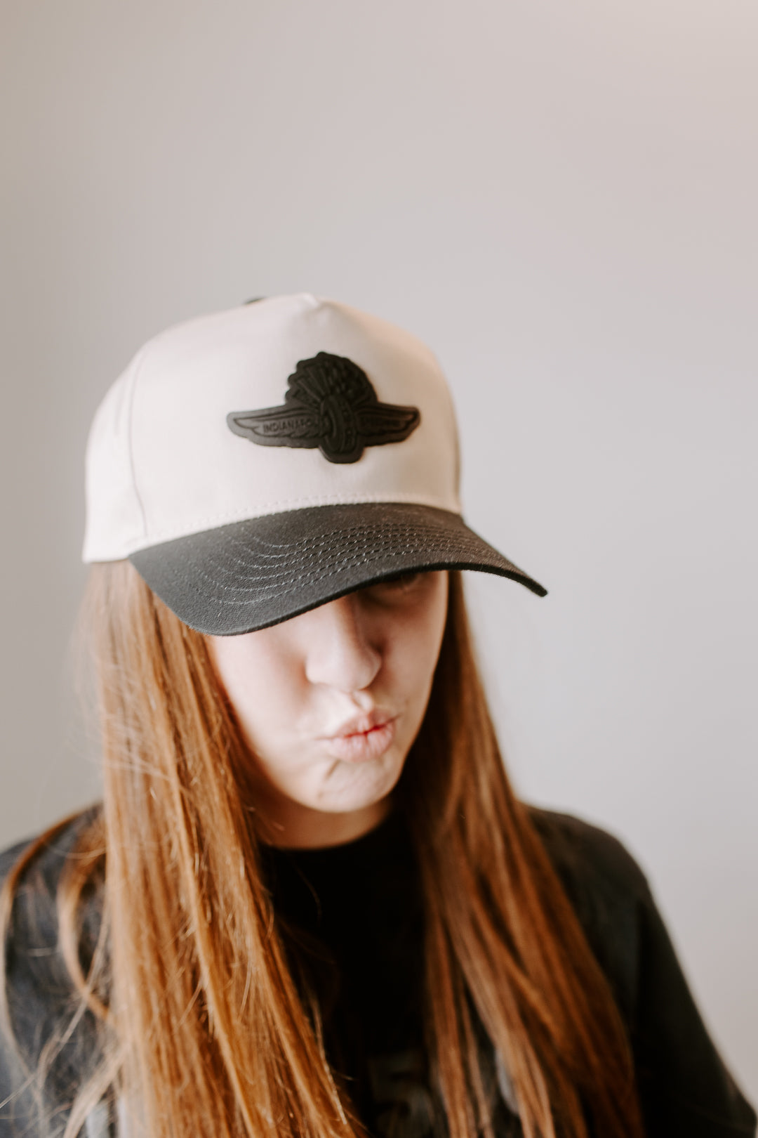 IMS Wings Black Leather Patch Hat – 5 Panel