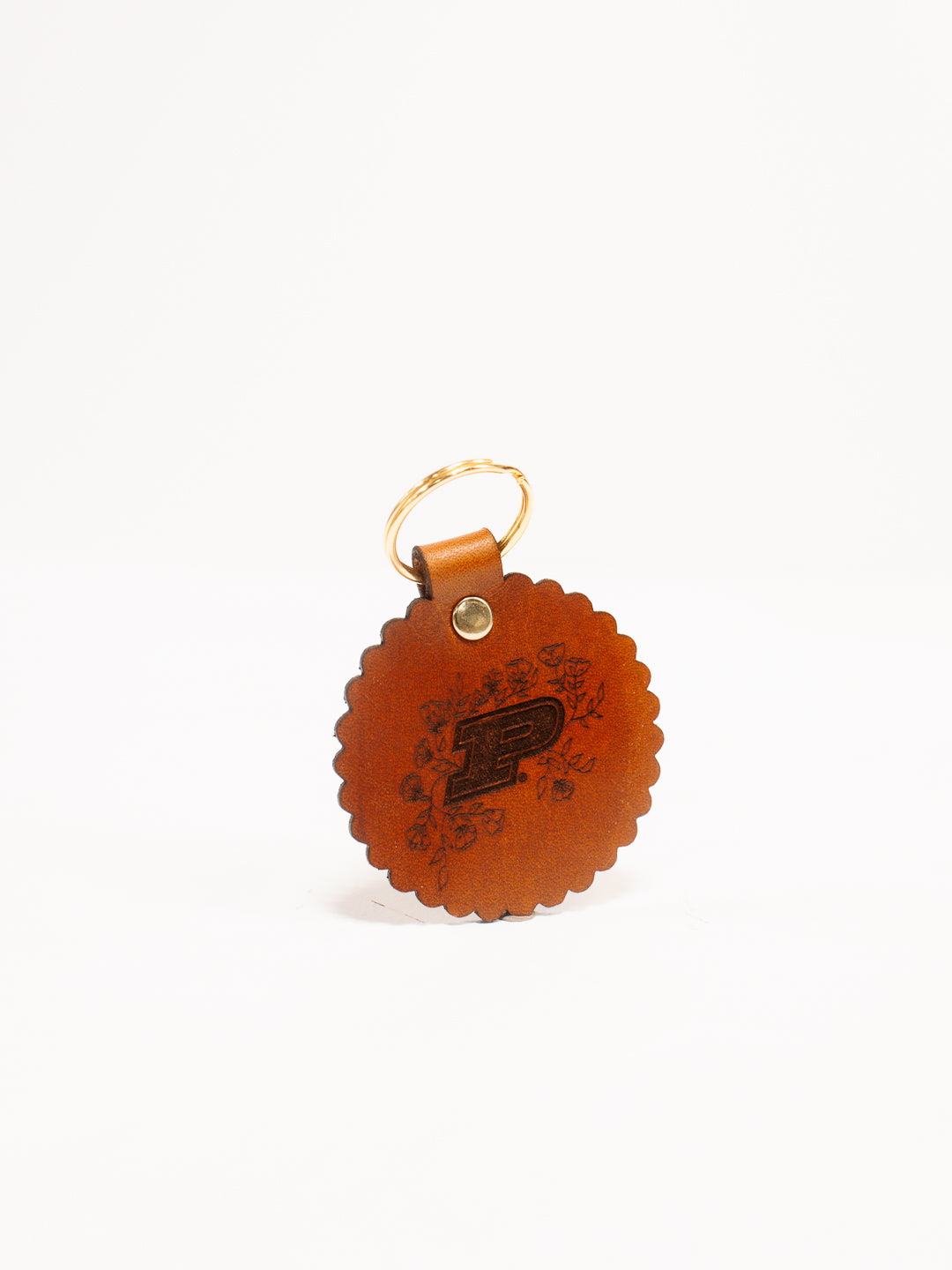 Purdue Floral Motion P Keychain