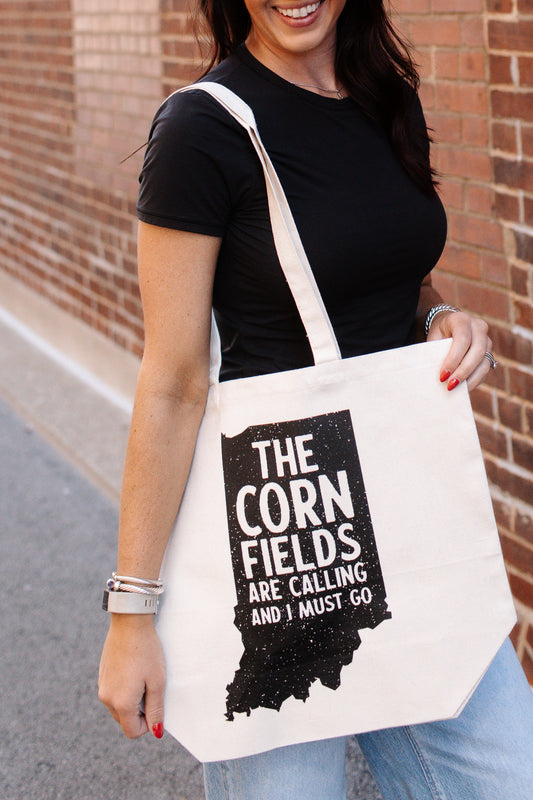 Cornfields Are Calling Canvas Tote