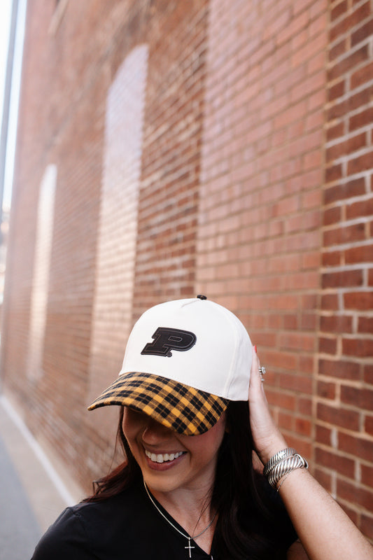 Purdue P Plaid Hat