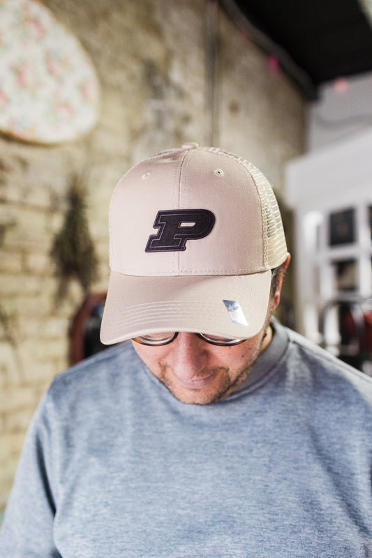 Purdue Motion P Leather Patch Hat – Classic Baseball Hat