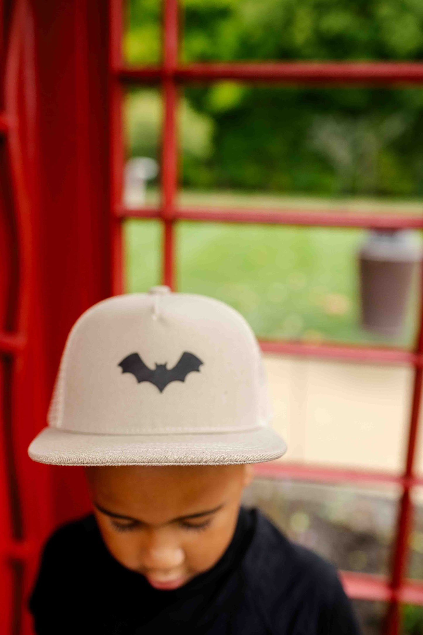 Kids Bat Leather Patch Hat – Khaki