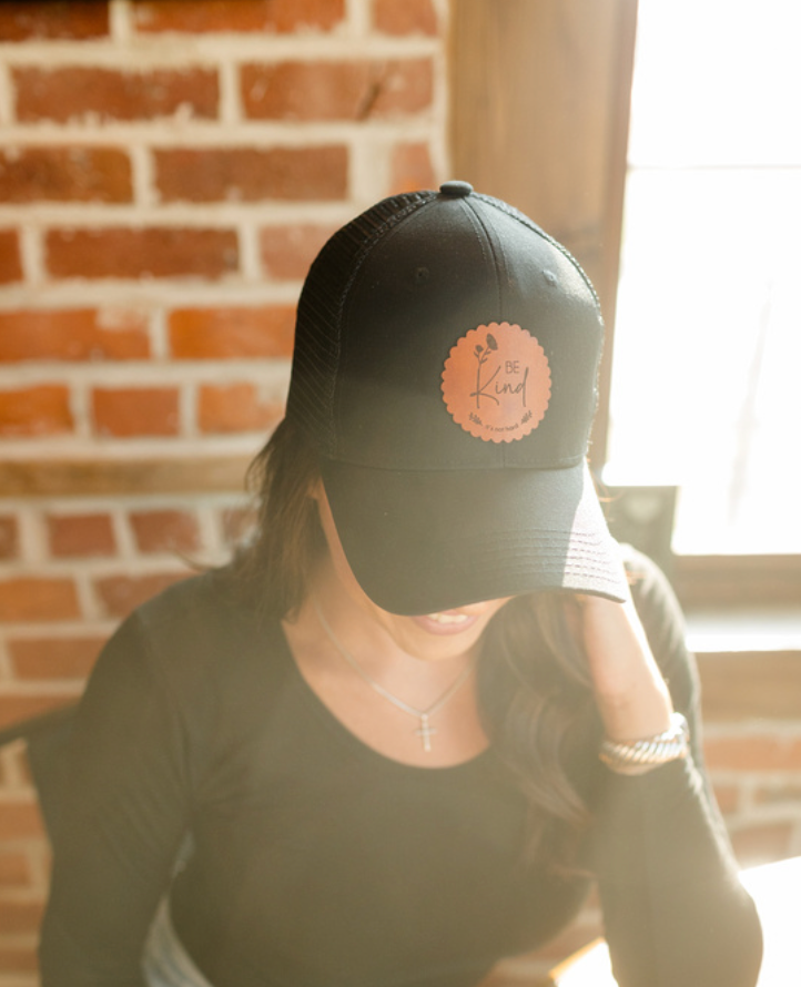 Be Kind Leather Patch Hat