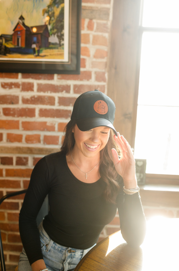Be Kind Leather Patch Hat