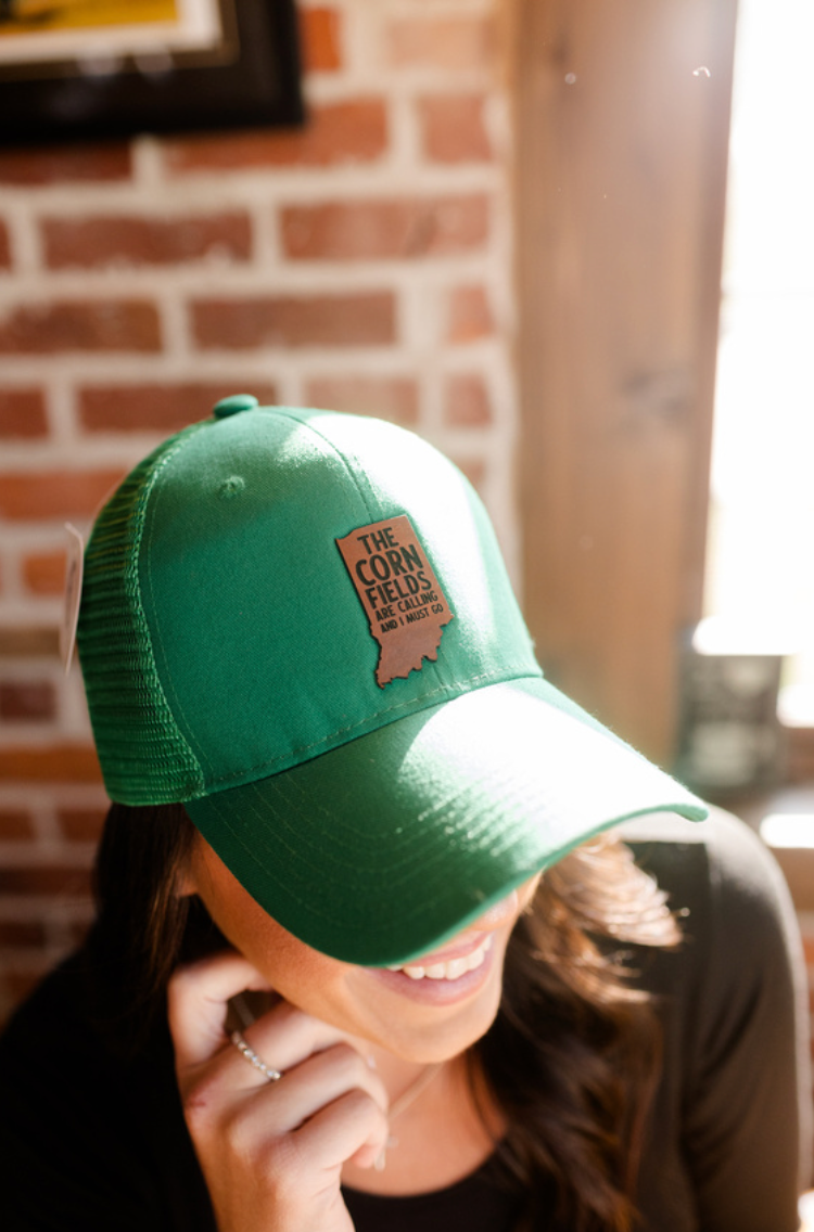 Indiana - The Cornfields Are Calling Hat - Black