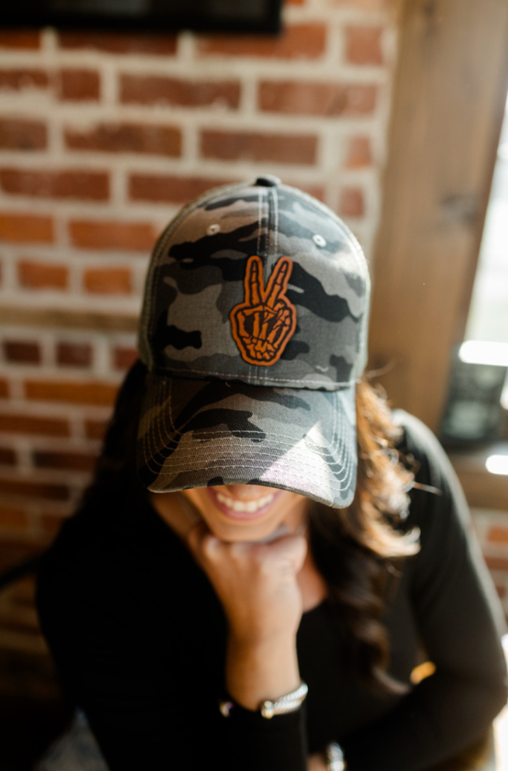 Peace Skeleton Hand Hat