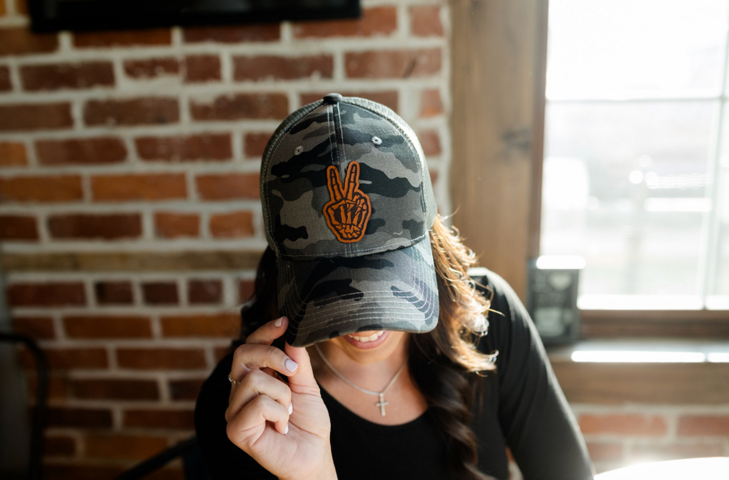 Peace Skeleton Hand Hat