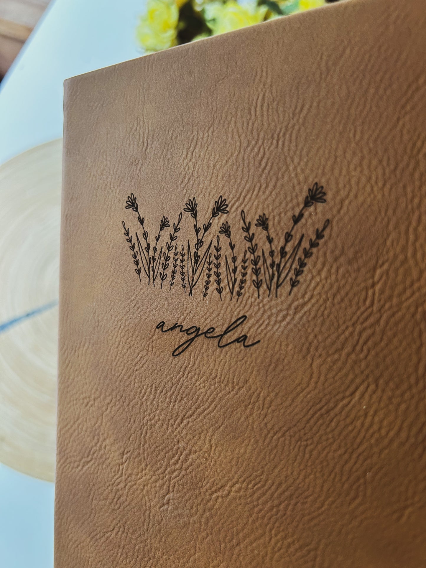 Personalized Wildflower Journal - Brown
