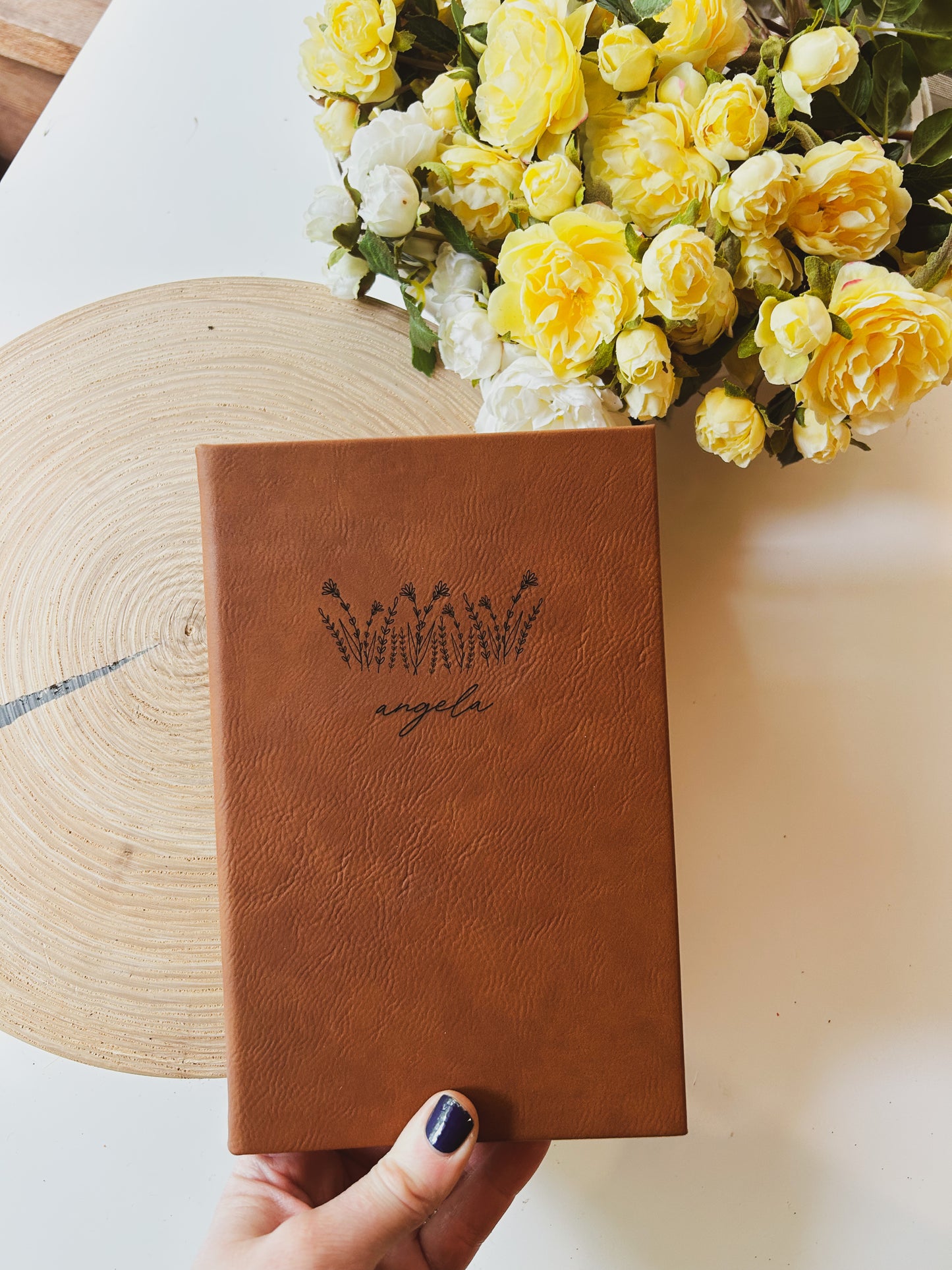 Personalized Wildflower Journal - Brown
