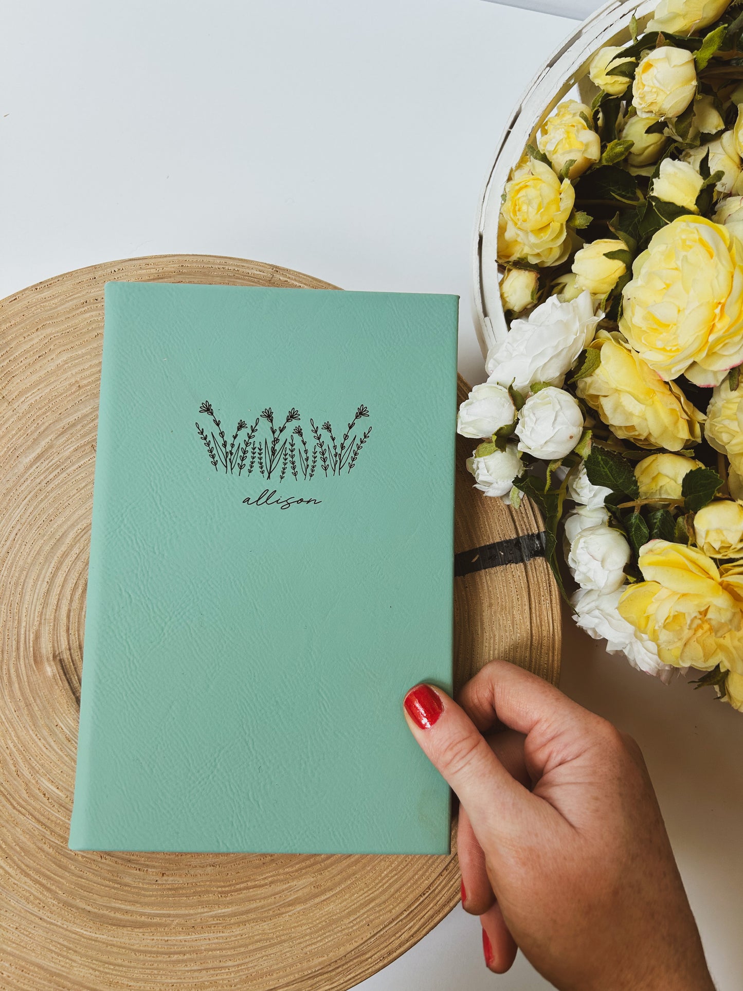 Personalized Wildflower Journal - Teal