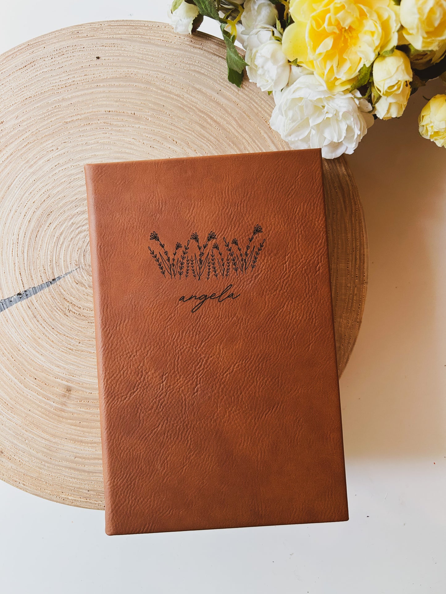 Personalized Wildflower Journal - Brown
