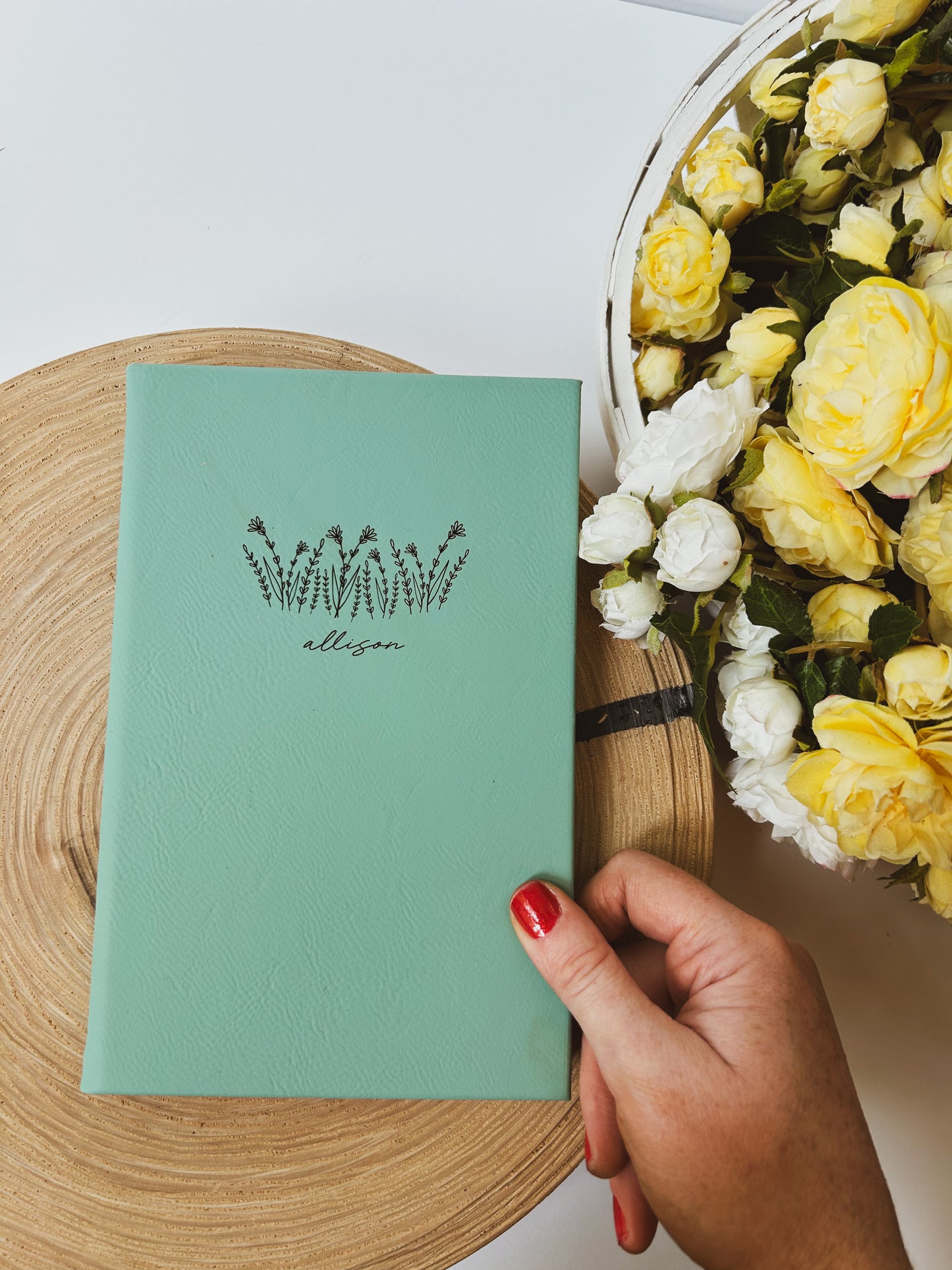 Personalized Wildflower Journal - Teal