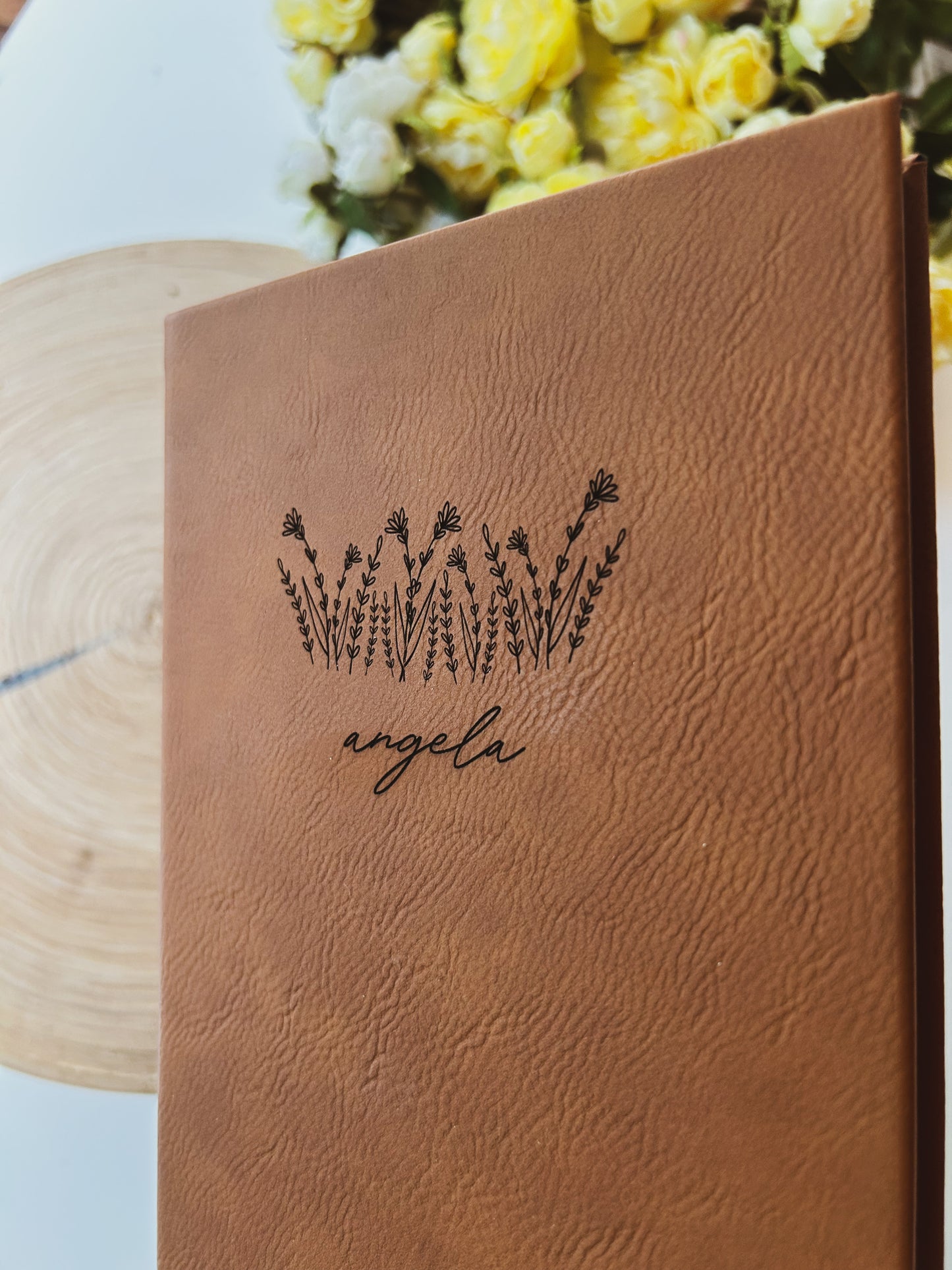 Personalized Wildflower Journal - Brown