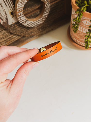 Set of Matching Custom Leather Cuff Bracelets