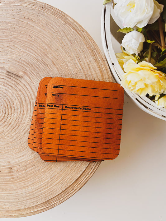 Vintage Library Card Coaster