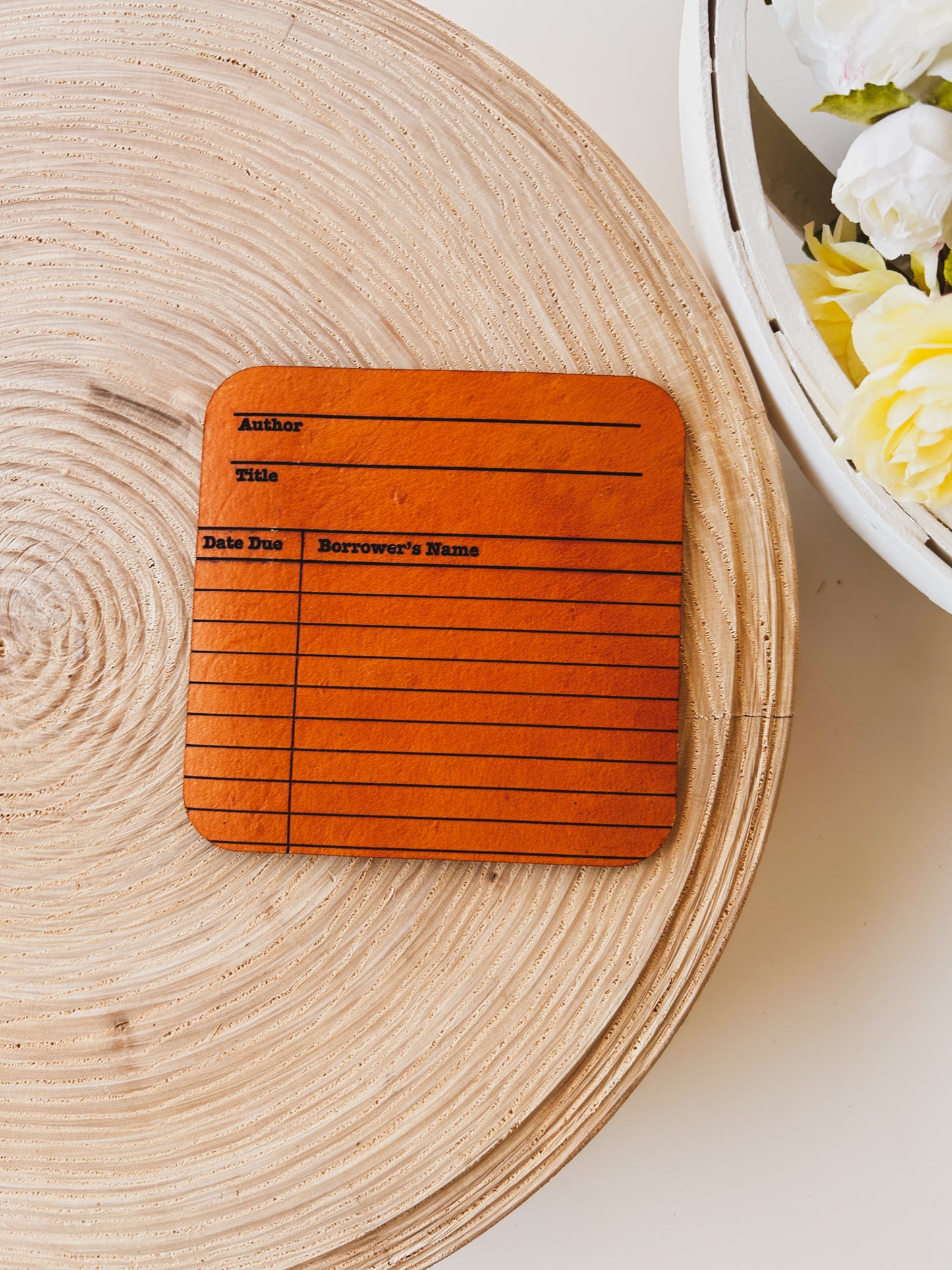 Vintage Library Card Coaster