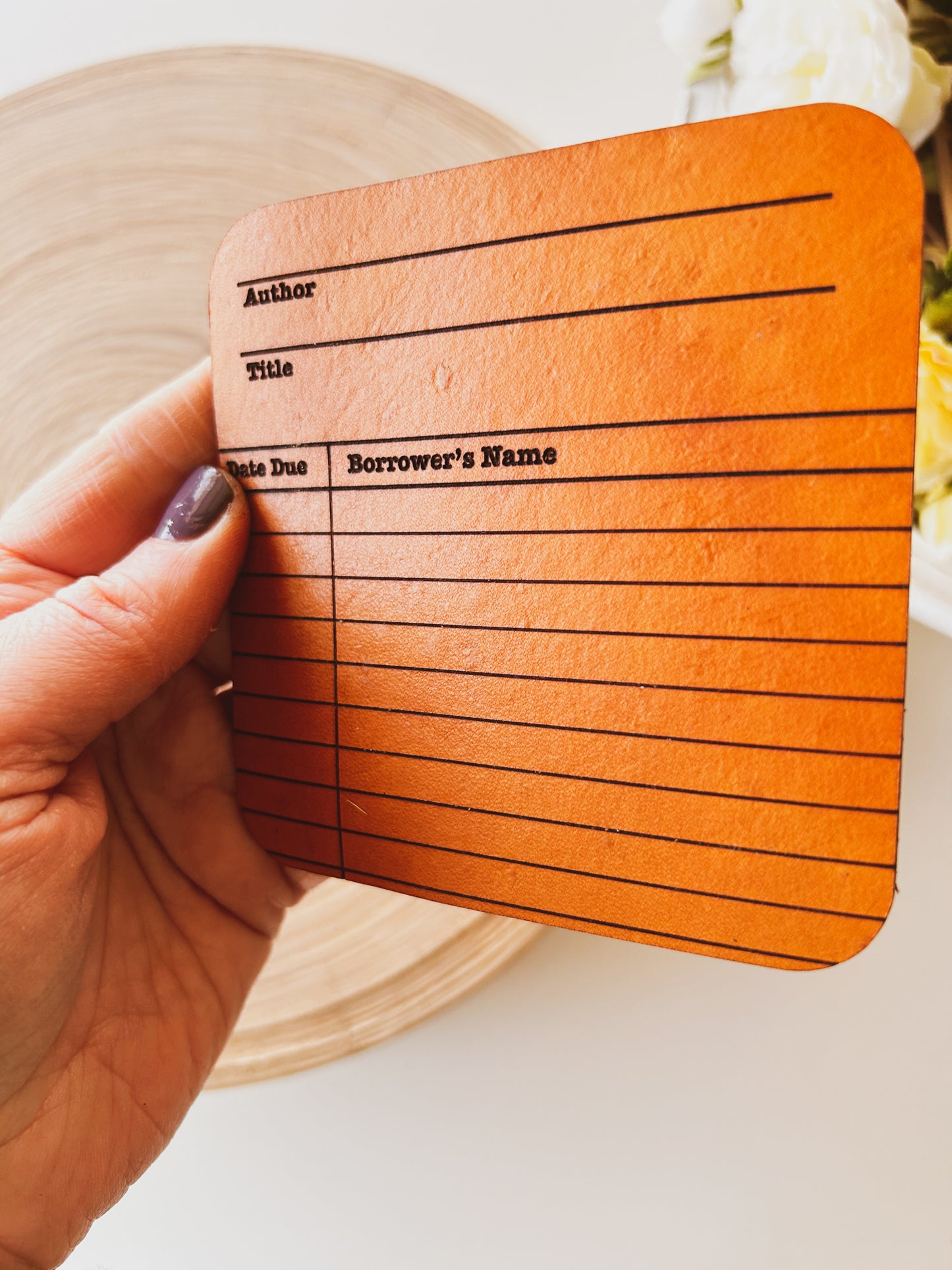Vintage Library Card Coaster
