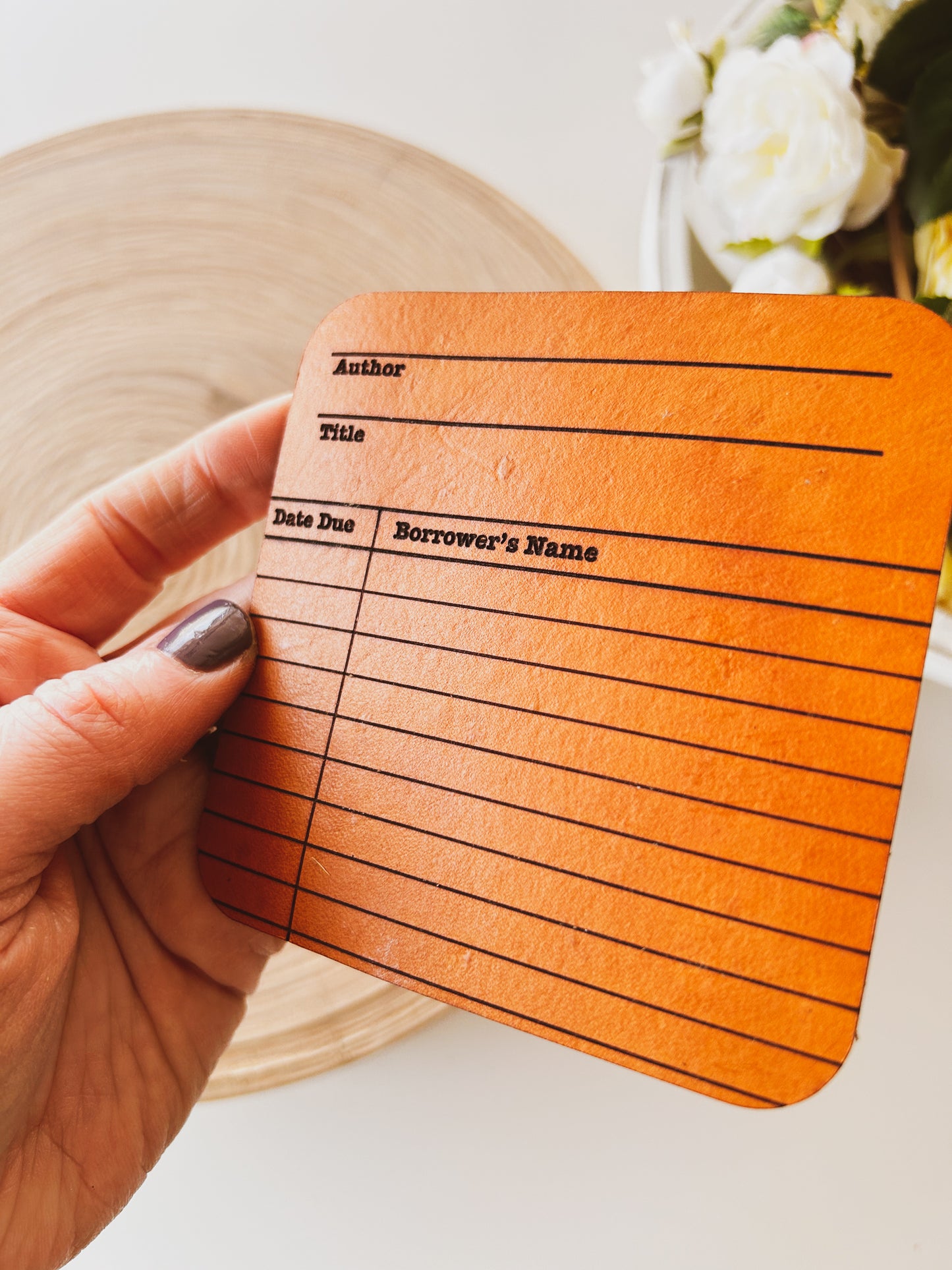 Vintage Library Card Coaster