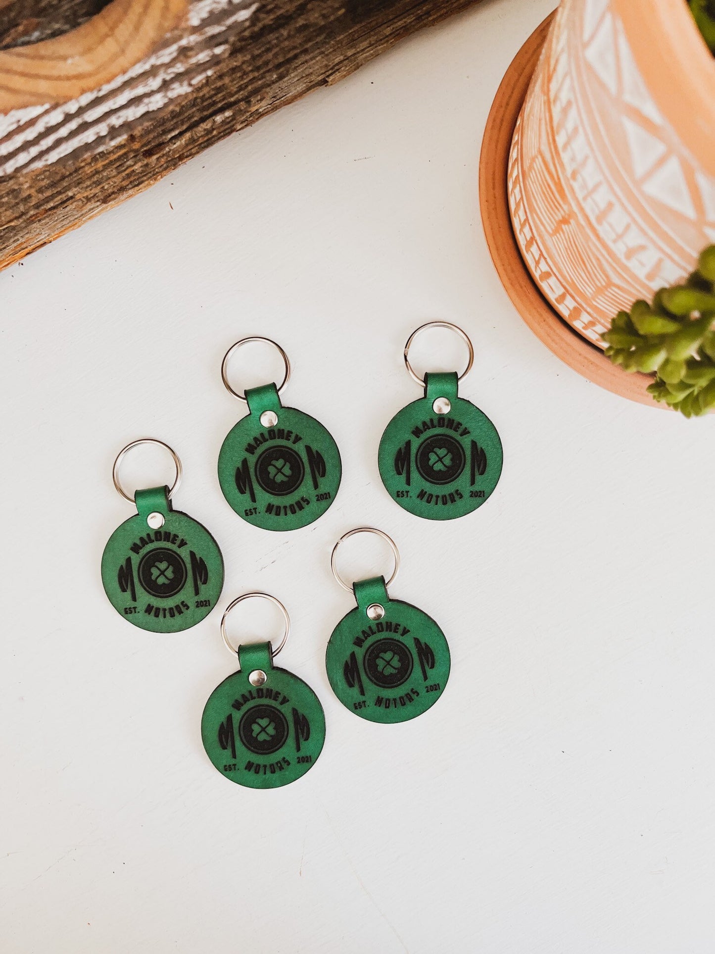 Two Sided - Circle Business Logo Keychain Sets