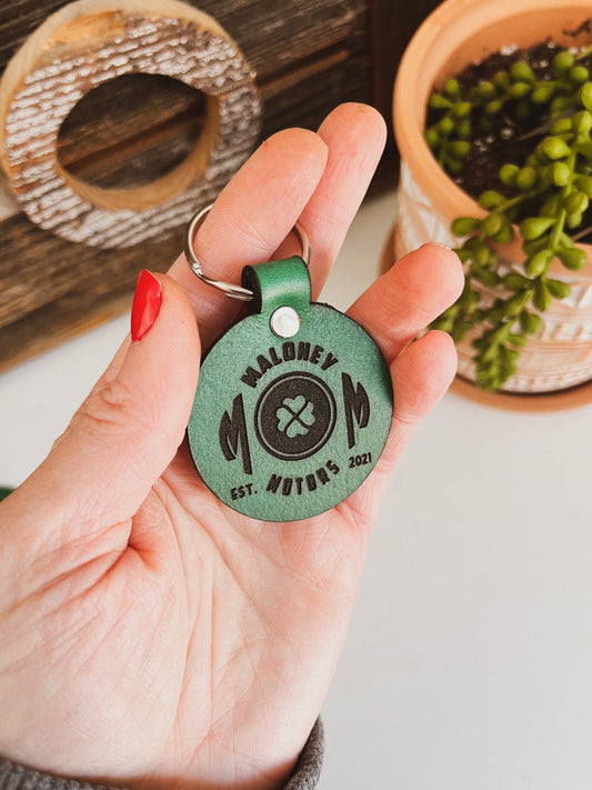 Two Sided - Circle Business Logo Keychain Sets