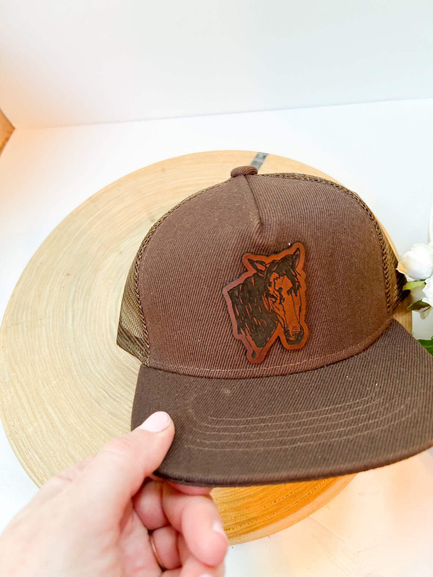 Horse Leather Patch Hat